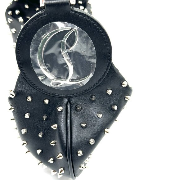 Christian Louboutin LE 54 Studded Spiked Leather Chain Shoulder Hand Bag - Picture 6 of 16